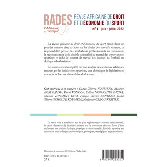 Revue africaine de droit et d'économie du sport N° 1 juin-juillet 2022
