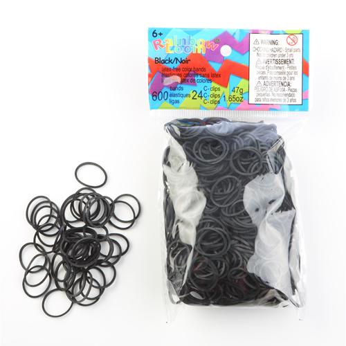 Recharges 600 élastiques Rainbow Loom Noir