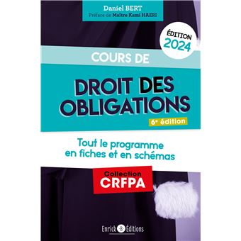 Cours de droit des obligations 2024 Tout le programme en fiches et en ...