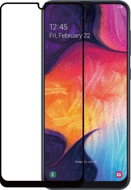 Azuri Tempered Glass Flat Rinox Armor Black Frame Galaxy A50