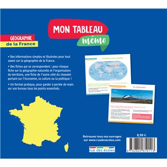 Mon tableau mémo - Géographie de la France pour tous