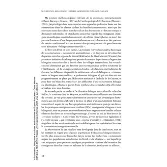 Scolarisation, bilinguisme et cultures amérindiennes en Guyane française