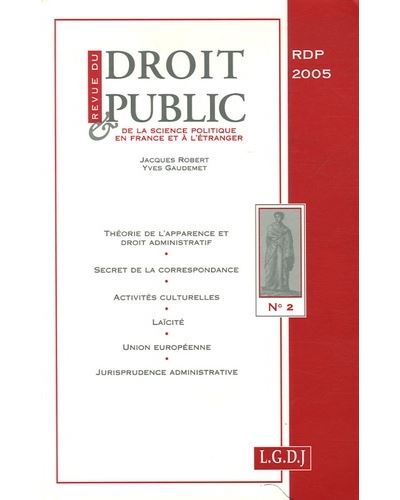 Revue du droit public n 2 2005