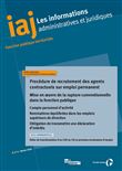 Procédure de recutement des agents contractuels sur emploi permanent