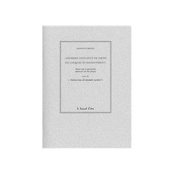 Première tentative de sortie des logiques du ressentiment