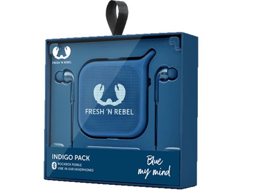 Fresh 'N Rebel Gift Pack III Pebble Bluetooth Speaker + Vibe Oortelefoons Indigo