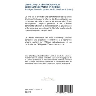 L'impact de la décentralisation sur les municipalités en Afrique