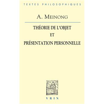 Théorie de l'objet & Présentation personnelle