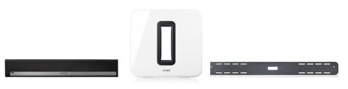 Barre de son sans fil Sonos Playbar + Caisson de basse SUB Gloss G1 Blanc + Playbar Wall Mount