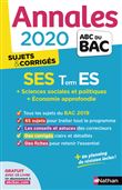 Annales Bac 2020 Sciences Economiques et Sociales Ter ES - SSP + ea - Sujets & corrigés