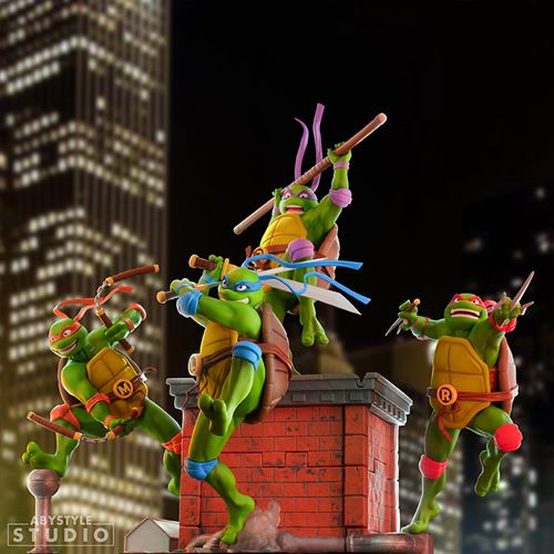 Figurine tortues ninja - leonardo - sfc abystyle studio - diorama