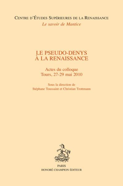 Le pseudo-denys à la renaissance