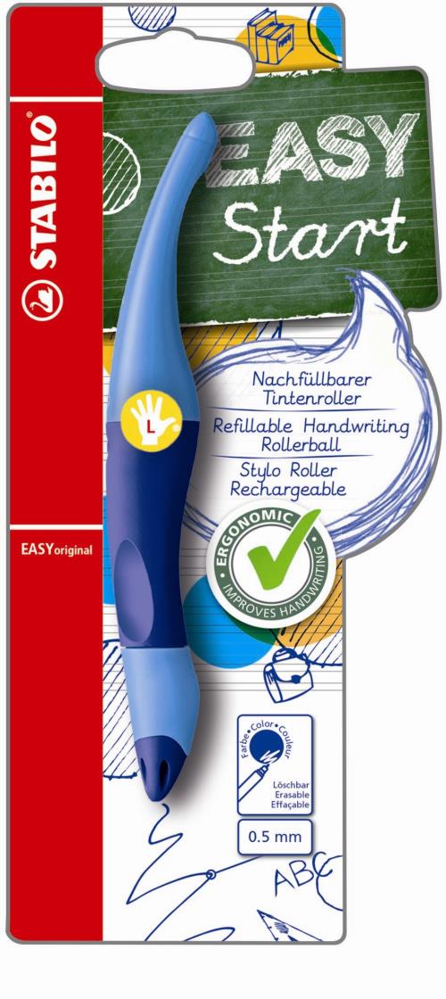 Stabilo easy start original roller b/links (blauw)+1 refil