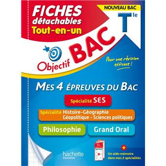 Objectif BAC Fiches  Tout-en-un Tle Spécialité SES - Histoire-Géo, géopolitique + Philo + Grand Oral