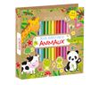 Bloc colo-crayons - Animaux - Dessine, colorie et colle