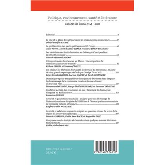 Politique, environnement, santé et littérature