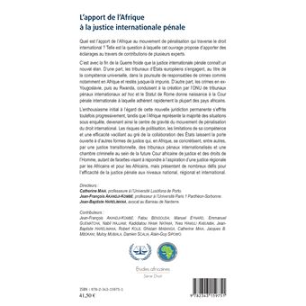 L'apport de l'Afrique à la justice internationale pénale
