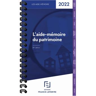 Aide Mémoire du Patrimoine 2022