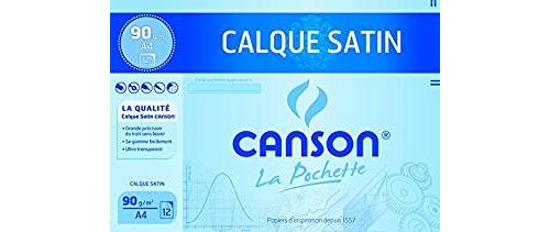 Papier Calque Uni 90g A4 - Pochette De 12 Feuilles Transparentes Pour Dessin, Croquis Et Décalques