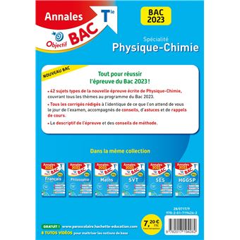 Annales Objectif BAC 2023 - Spécialité Physique-Chimie