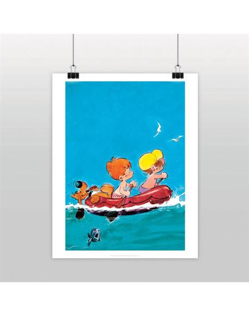 Affiche Boule et Bill Sortie en mer 28 x 35,5 cm