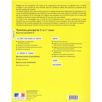 Technicien principal de 2e et 1re classe 2021 - Examens spécialités II