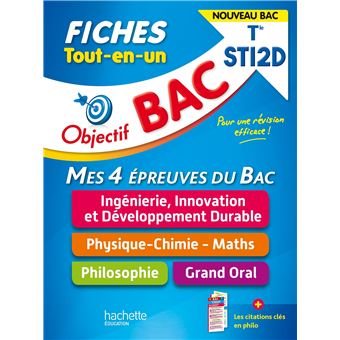 Objectif BAC Fiches  Tout-en-un Term STI2D  - Nouveaux programmes