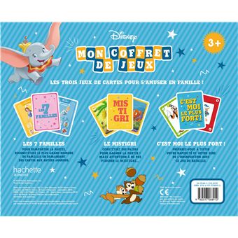 DISNEY - Coffret 3 jeux de cartes - Mistigri, 7 familles et Bataille