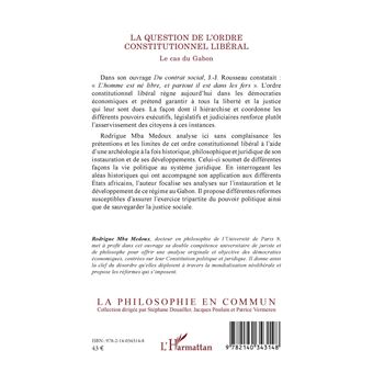 La question de l'ordre constitutionnel libéral