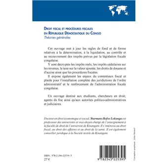 Droit fiscal et procédures fiscales en République Démocratique du Congo