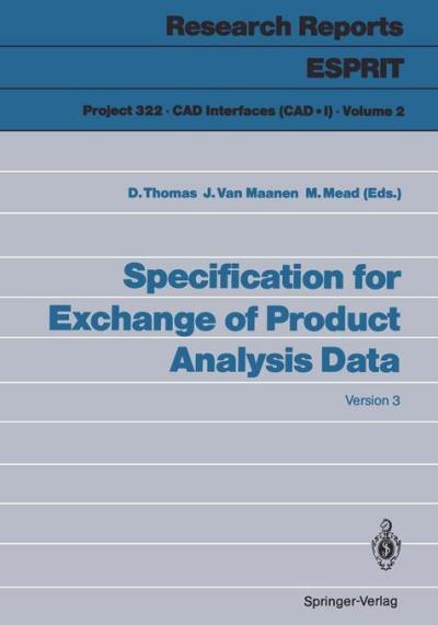 Specification for exchange of product analysis data
