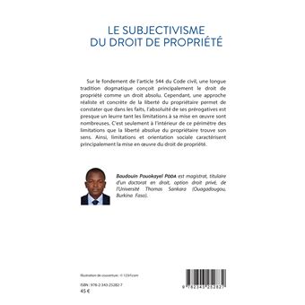 Le subjectivisme du droit de propriété