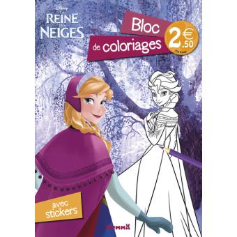 Disney Princesses Bloc De Coloriages Avec Stickers La Reine Des Neiges - 