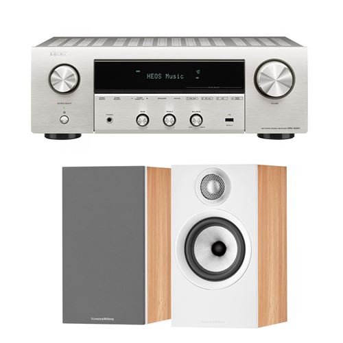Amplificateur Hi-Fi Denon DRA-800H Argent + Enceintes bibliothèque Bowers&Wilkins 606 S2 Edition Anniversaire Chêne Vendues à la paire