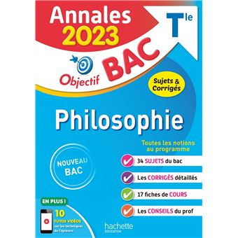 Annales Objectif BAC 2023 - Philosophie