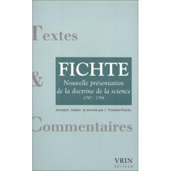 Nouvelle présentation de la doctrine de la science 1797-1798