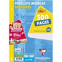 Clairefontaine - Feuille Mobile Blanche A4 Seyes 90g - Sachet De