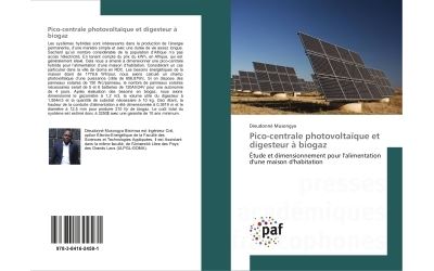 Pico-centrale photovoltaique et digesteur a biogaz - etude e
