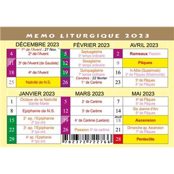 Memo liturgique 2023