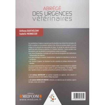 Abrege Des Urgences Veterinaires Broche Mennecier Barthelemy Achat Livre Fnac