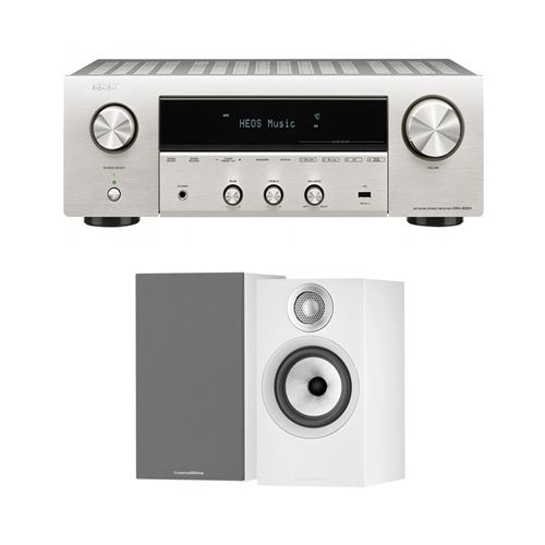 Amplificateur Hi-Fi Denon DRA-800H Argent + Enceintes bibliothèque Bowers&Wilkins 606 S2 Edition Anniversaire Blanc Vendues à la paire