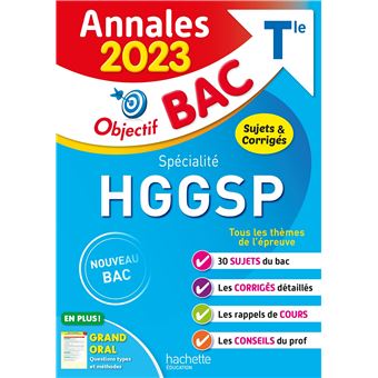 Annales Objectif BAC 2023 - Spécialité HGGSP