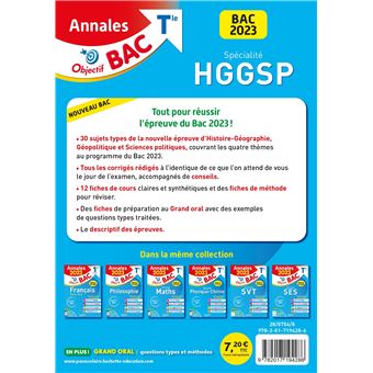 Annales Objectif BAC 2023 - Spécialité HGGSP