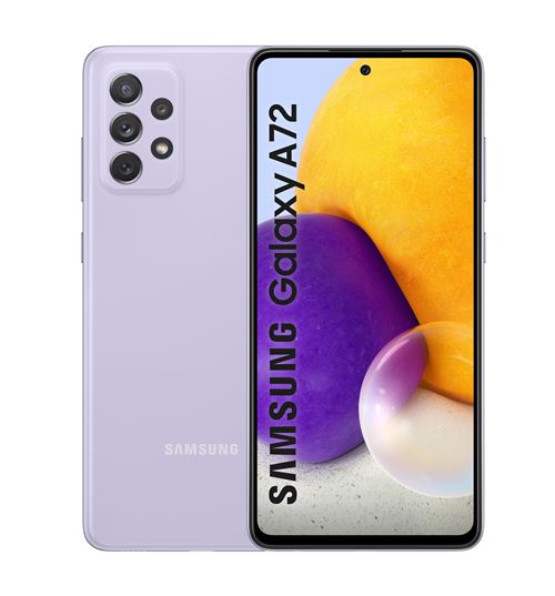 Samsung Galaxy A72 - 4G smartphone - double SIM - RAM 6 Go / Mémoire interne 128 Go - microSD slot - écran OEL - 6.7"" - 2400 x 1080 pixels - 4x caméras arrière 64 MP, 12 MP, 8 MP, 5 MP - front camera 32 MP - violet génial État correct - Samsung reconditionné disponible sur Fnac
