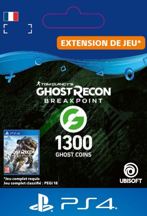 Code de téléchargement Ghost Recon Breakpoint 1300 Ghost Coins PS4