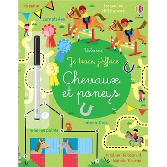 Chevaux et poneys - Je trace, j'efface