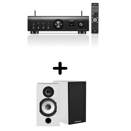 Un ampli Denon PMA 900HNE + une paire d'enceintes bibliothèque Cabasse Antigua MT322