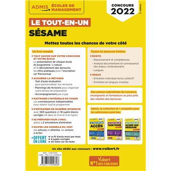 Le tout-en-un SÉSAME - 18 sujets blancs - Ecrits et oraux - Tutos offerts