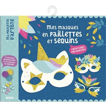 Ma pochette d'artiste - mes masques en paillettes et sequins - créatures enchantées