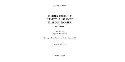 Correspondances ansermet moose